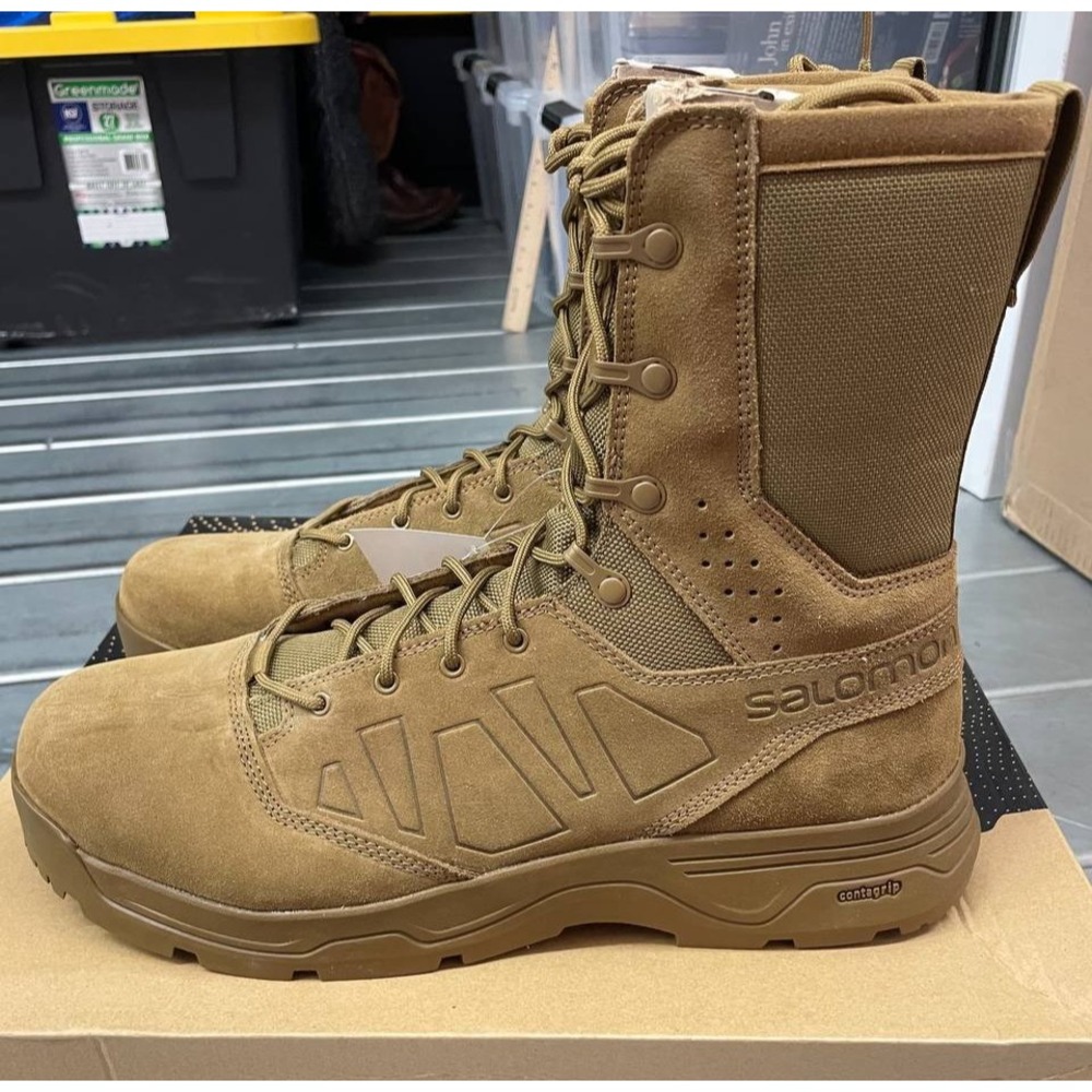Salomon Guardian Combat Boots Mens 12.5 Coyote Suede Leather Lace Up‎ Tactical